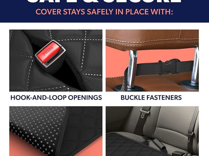 4-in-1 Pet Car Seat Cover with Mesh Window waterproof, Durable and Travel-Ready