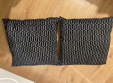 Two navy cushions