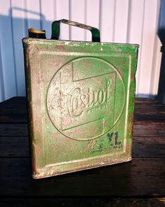 Castrol 2-gallon Petrol Can With Shell Brass Cap. C.1940s