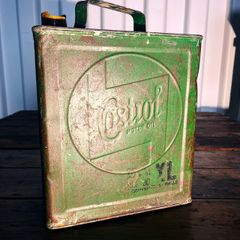 Castrol 2-gallon Petrol Can With Shell Brass Cap. C.1940s