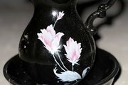 Black perfume bath crystals elegants porcelain wash set