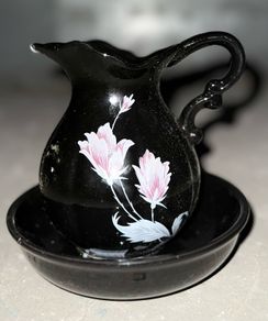 Black perfume bath crystals elegants porcelain wash set