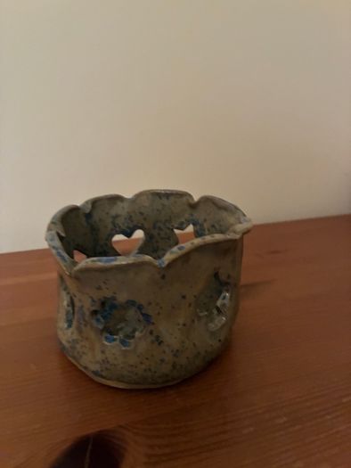 pottery candle holder