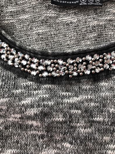 Charcoal embellished Top BNWT