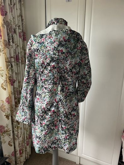 New look floral shower resistant coat parka style size 14