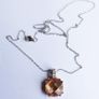 Vintage 925 Sterling Silver Necklace with Peach Faceted Pendant Image 10