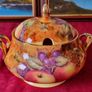 For Collectors Antique Kirsty Jane Orchard Gold Fine Bone China Hand Painted And Decorated Signed By Artist D. Hogue Large Two Handled Soup Tureen With Lid And Ladle Slot Made In England Image 3
