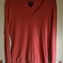 womens TOMMY HILFIGER Orange v neck jumper sweater Size medium Image 2