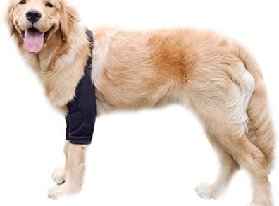 Dog Surgery Recovery Sleeve for Front Legs, Pet Prevent Licking Wound Elbow Brace Protector Dogs Hip Joint Protector Recovery Sleeves(Black,XL