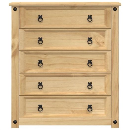 Chest of Drawers "Corona" 80x40x89 cm Solid Wood Pine