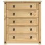 Chest of Drawers "Corona" 80x40x89 cm Solid Wood Pine Image 4