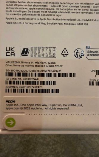 Apple Iphone 14 128GB IRISH
