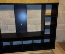TV Bench - LAPPLAND TV bench, black, 183x39x147 cm