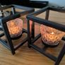2 black metal tealight holders both for 10e Image 3