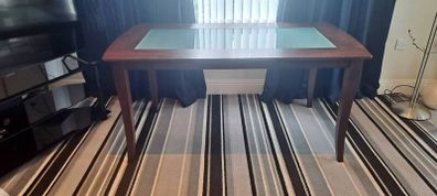 Dining Table With Opaque Glass Inset
