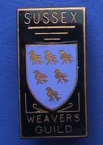 SUSSEX WEAVERS GUILD - membership enamel badge (1960's). Rare!