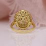 Vintage Style Crystal Gold Tone Ring Image 4