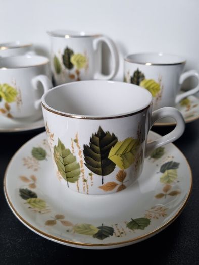 Arklow Pottery Autumn Green Leaves Tea or Coffee Set