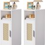 Slim Bedside Table Set of 2, Rattan Image 2