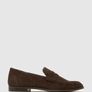 UK 7 39/40 Schuh Lewis Chocolate Brown Suede Loafer Leather style Massimo Dutti Image 7