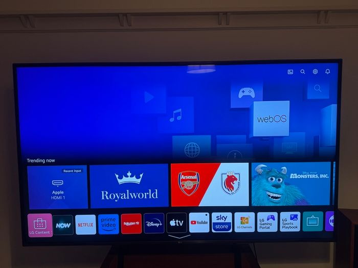 LG 75 inch 4K Smart TV and Wooden Media Unit 475 Euro