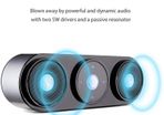Bluetooth Speakers, 2x5W Portable Wireless Speakers with 20h Playtime, Computer Speaker with Dual-Driver Enhanced Bass Resonator (Silver)