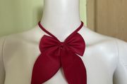 Neckline bow tie decoration