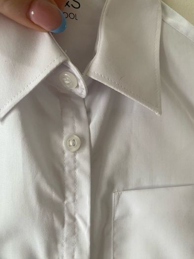 M&S white Velcro shirt (as new) age 9-10