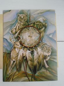 Birthday card, Power animal card, Greeting card,