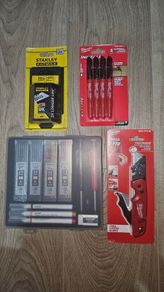 Milwaukee Fastback Utility Knife, Carpenters pencil set, Markers & 50 Blade pack