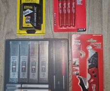 Milwaukee Fastback Utility Knife, Carpenters pencil set, Markers & 50 Blade pack
