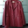 Burgundy Red Leather Jacket Size Uk 16 Image 3