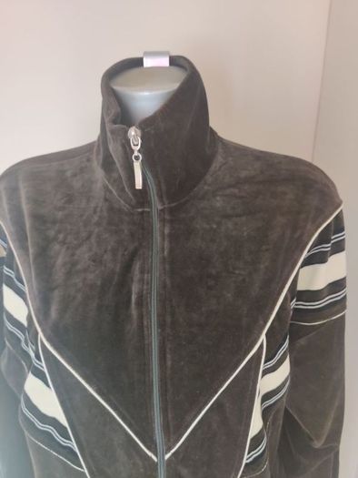 Dark brown/black velvet Kaja zipped jumper size XXXL UK20/22 Perfect condition Postage included