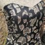 Vintage 80s strapless silver metallic and black ruffle occasion party dress Image 2