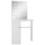 Corner Dressing Table Make-up Table with LED Light White Image 2