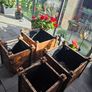4 oak wooden planters Image 3