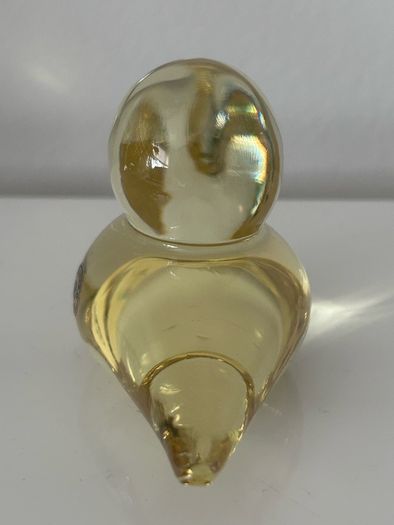 A beautiful yellow art glass bird by Reijmyre,Sweden