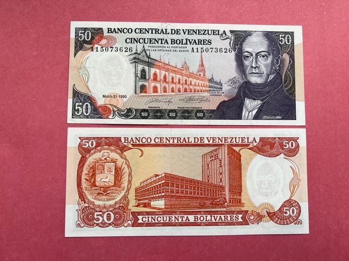 Venezuela  50 Bolivares  1992  Pick  65c.  ( Uncirculated )