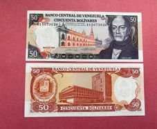 Venezuela  50 Bolivares  1992  Pick  65c.  ( Uncirculated )