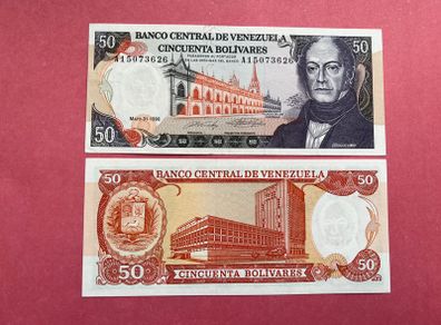 Venezuela  50 Bolivares  1992  Pick  65c.  ( Uncirculated )