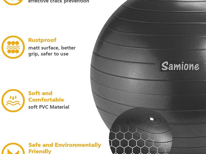 _Gymnastics Ball, Ultra-Thick Anti-burst Yoga Fitness Ball with Air Pump, 65cm Fitness Ball for Yoga Pilates, Gym Sport