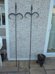 Vintage Wrought Iron Spears  x 2 for Sale