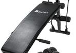 _Foldable Sit Up Bench -total Dimensions: Approx. 126 Cm (l) X 60 Cm (w) X 70 Cm (h)- Abdominal Ab Crunch Home Gym Exerciser Training Machine + 2 Dumbbells + 2 Training Ropes