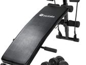 _Foldable Sit Up Bench -total Dimensions: Approx. 126 Cm (l) X 60 Cm (w) X 70 Cm (h)- Abdominal Ab Crunch Home Gym Exerciser Training Machine + 2 Dumbbells + 2 Training Ropes