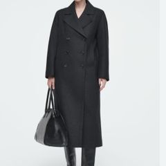 COS Longline Wool Peacoat Size 34 Dark Grey