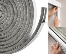 5.5 Metre Draught Excluder for Doors & Windows | Extra Long Self-Adhesive Seal Strip for Energy Saving | Quick Install, Blocks Draft, Noise & Light | Grey Thermal Insulation Tape