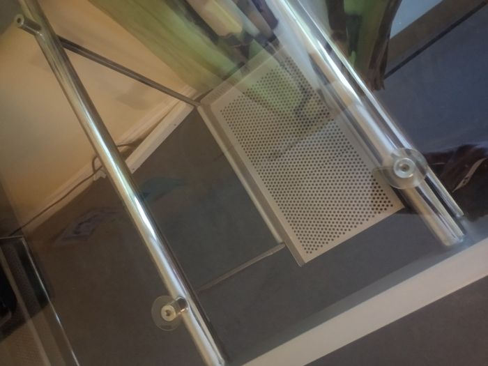 Large Glass Top Home Office Desk - Very Good Condition
