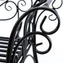 Black 2-Seater Garden Bench, Wrought Iron Frame with Decorative Cast Aluminium Backrest, Outdoor Patio & Porch Seating, 250kg Capacity Image 4