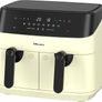 NEW SALE Dual Air Fryer Extra Large Family Size Double XL 9 Litre with 8 Pre-Set Menus for Oil Free & Low Fat Healthy Cooking, Easy Clean Metal Interior, 99-Minute Timer - Stainless Steel MULTIPLE COLOURS AVAILABLE Image 6