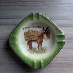 VINTAGE Decorative Saucer with a Donkey Carrying Straw Baskets
